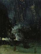 James Abbott Mcneill Whistler, nocturne i svart och guld den fallande raketen